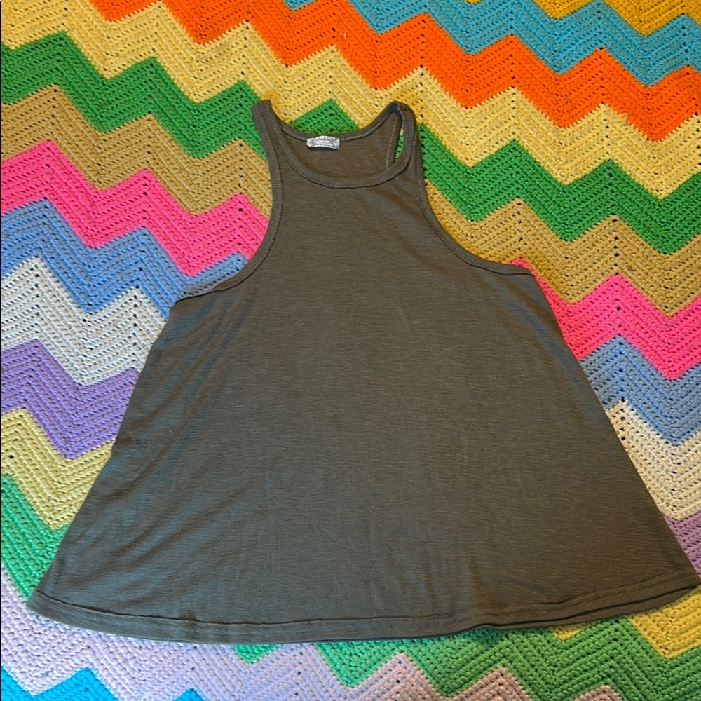 Free People Intimates Tank Olive Green Sleeveless